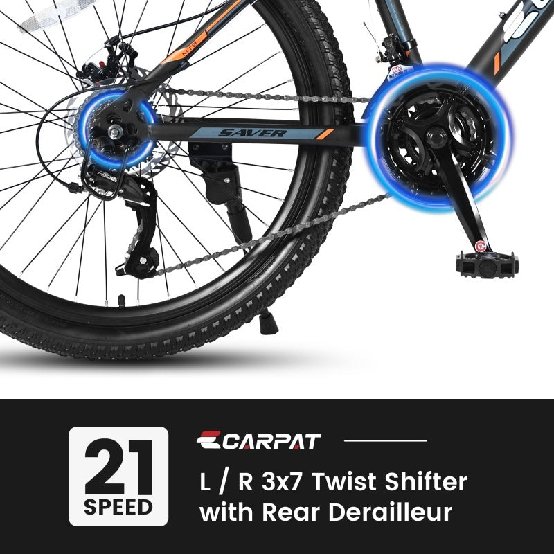 24" Youth Mountain Bike – 21-Speed Shimano, Dual Disc Brakes