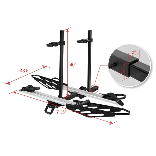 2-Bike E-bike Hitch Rack, EZ-FOLD Fat Tire Electric Bike Carrier