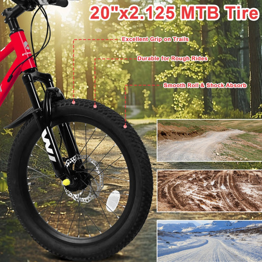 Kids Mountain Bike – TrailKid 20” | Front Suspension | 7-Speed | Red