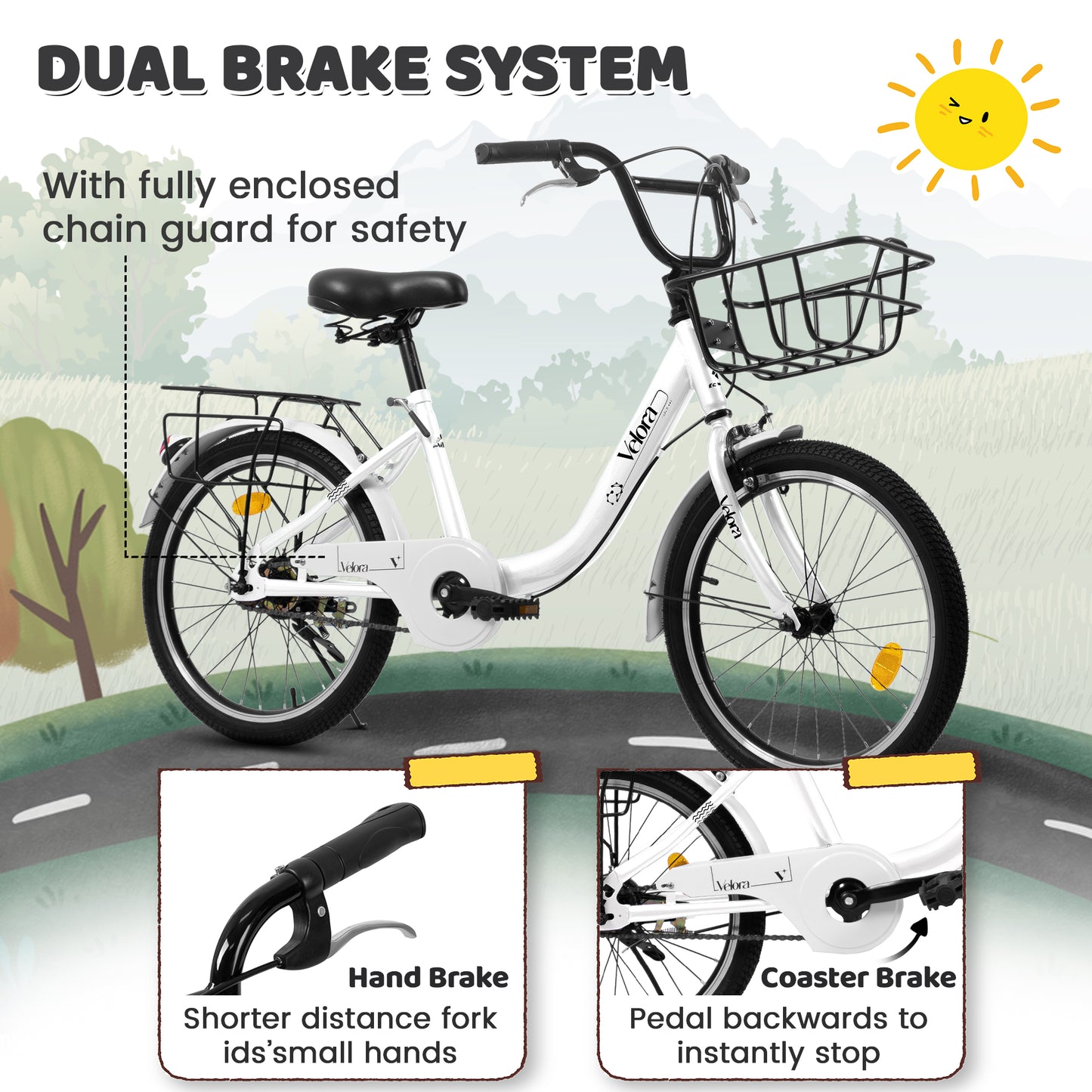 Kids Bike – CityCruze 20” | Coaster Brake | Single Speed | White