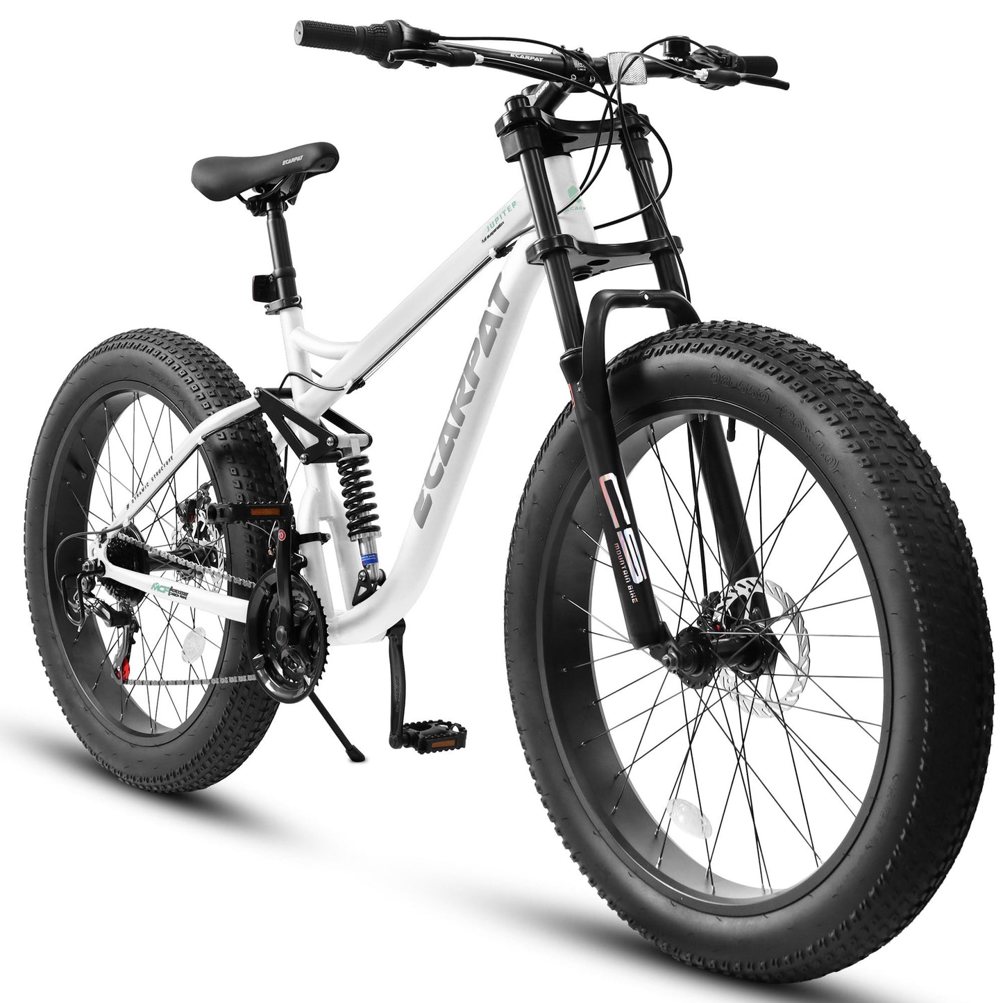 26" Full-Suspension Fat Tire Mountain Bike – 21-Speed Drivetrain (Men)