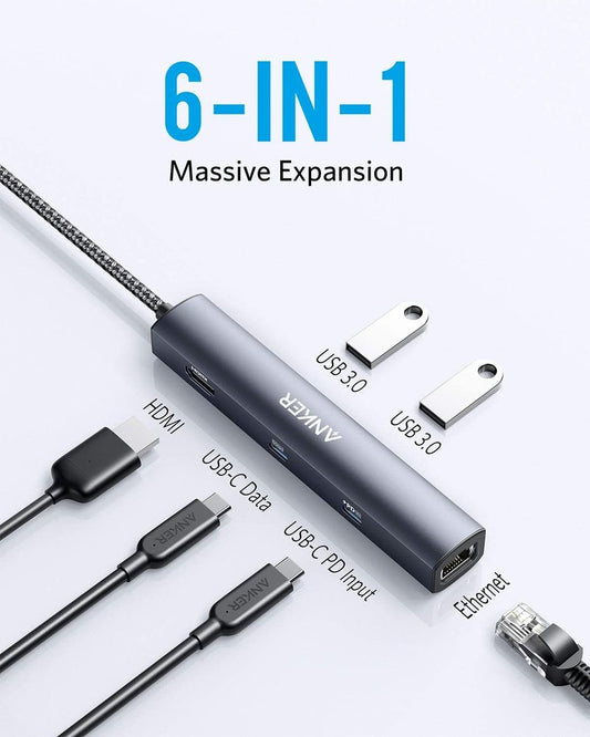 Anker 543 USB-C Hub (6-in-1, Slim)