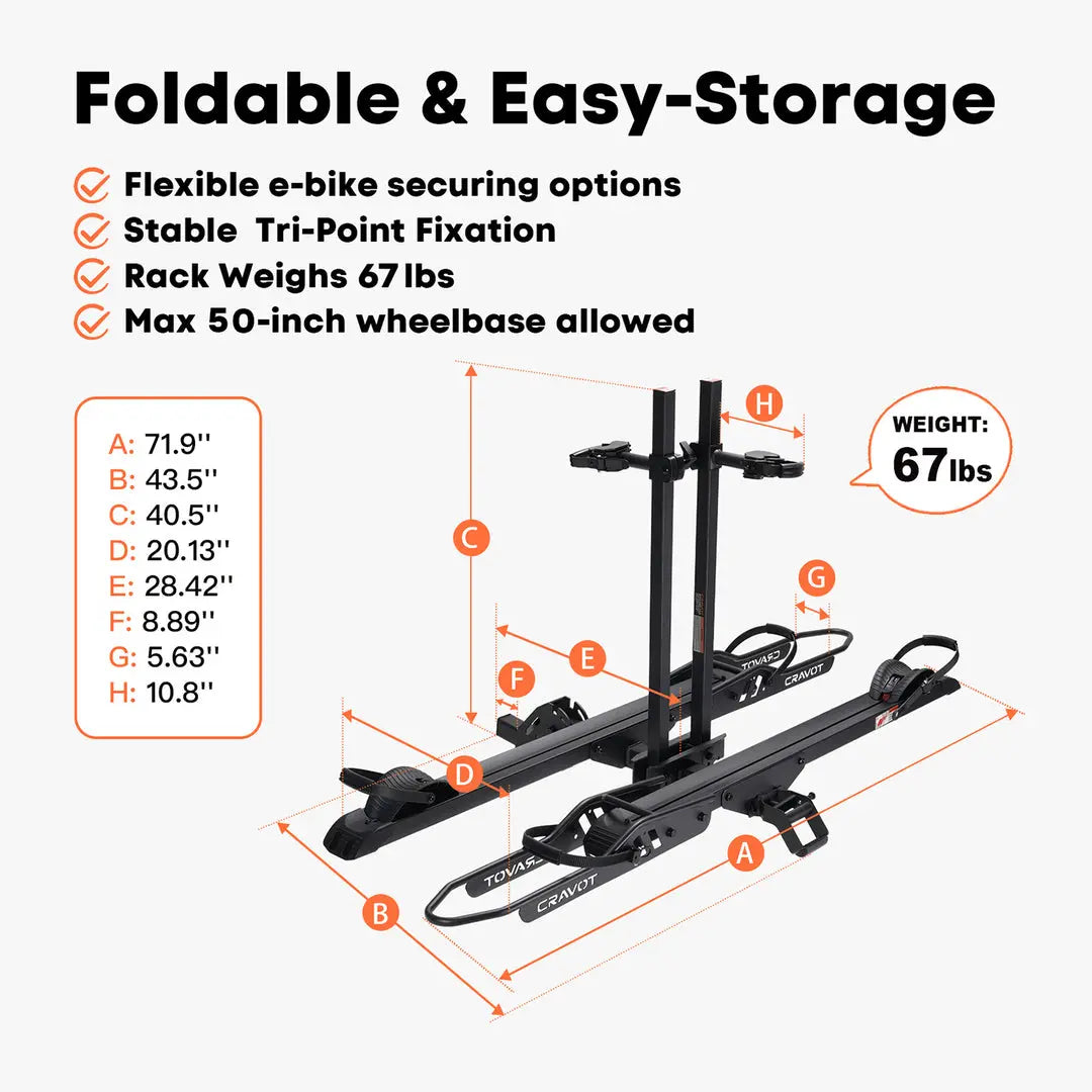 CRAVOT CyberRack E2 Plus Hitch Bike Rack