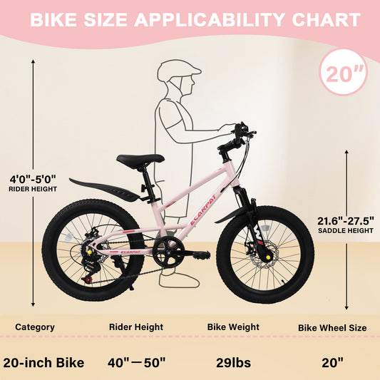 Kids Mountain Bike – TrailKid 20” | Front Suspension | 7-Speed | Pink 2