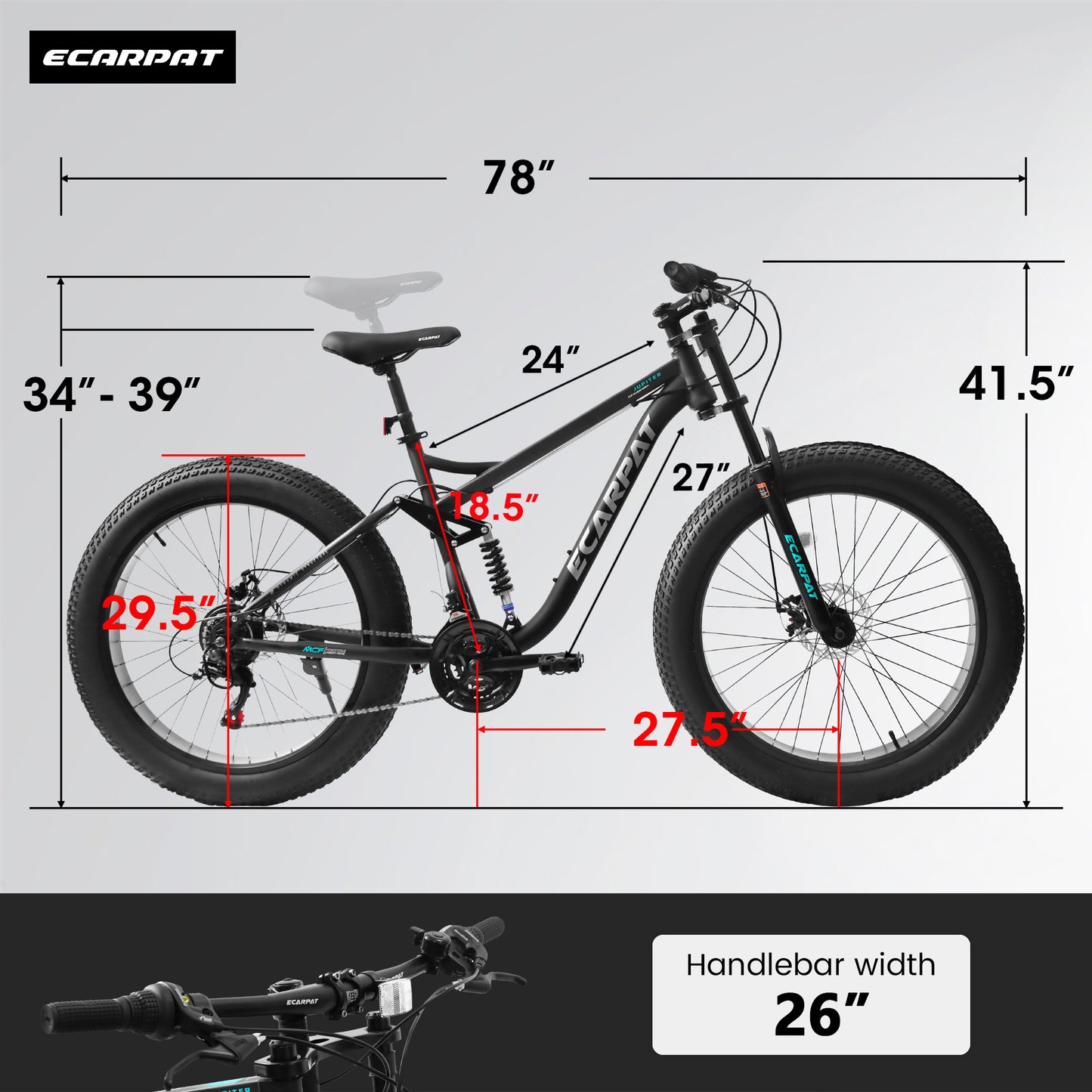 26" Trail Mountain Bike – Steel Frame, 21-Speed Shimano (Black)