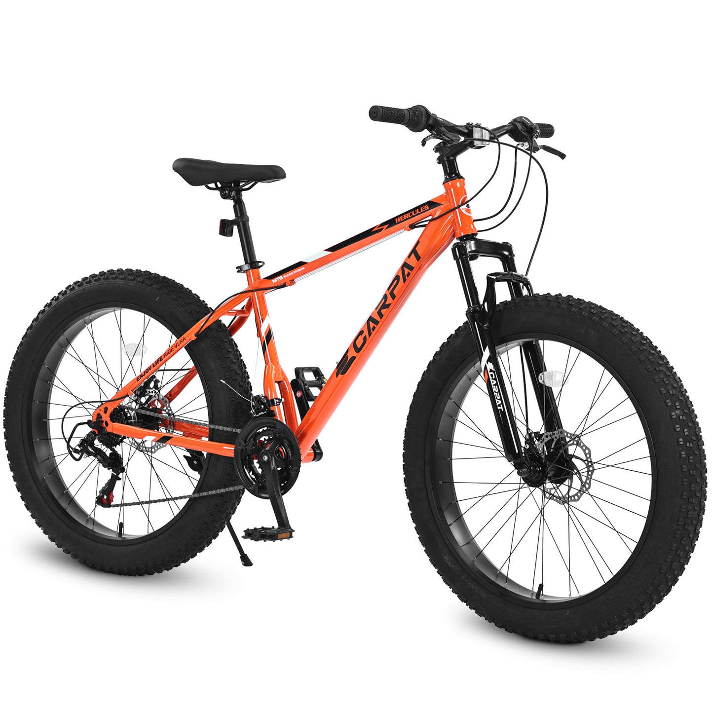 26" Trail Mountain Bike – 21-Speed, Dual Disc Brakes (Orange)