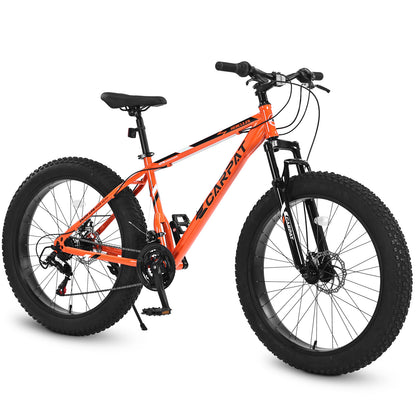 26" Trail Mountain Bike – 21-Speed, Dual Disc Brakes (Orange)