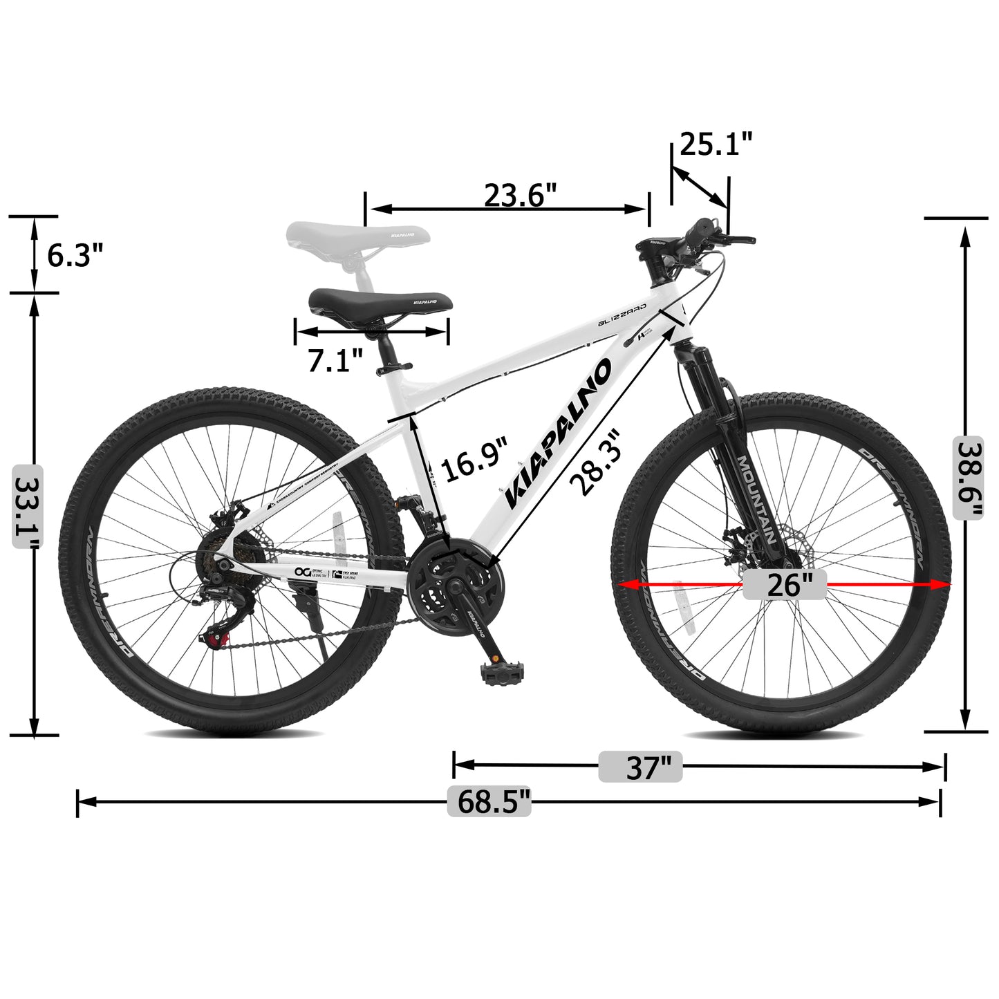 Mountain Bike – AllTrail 26” | Hardtail | 21-Speed | White
