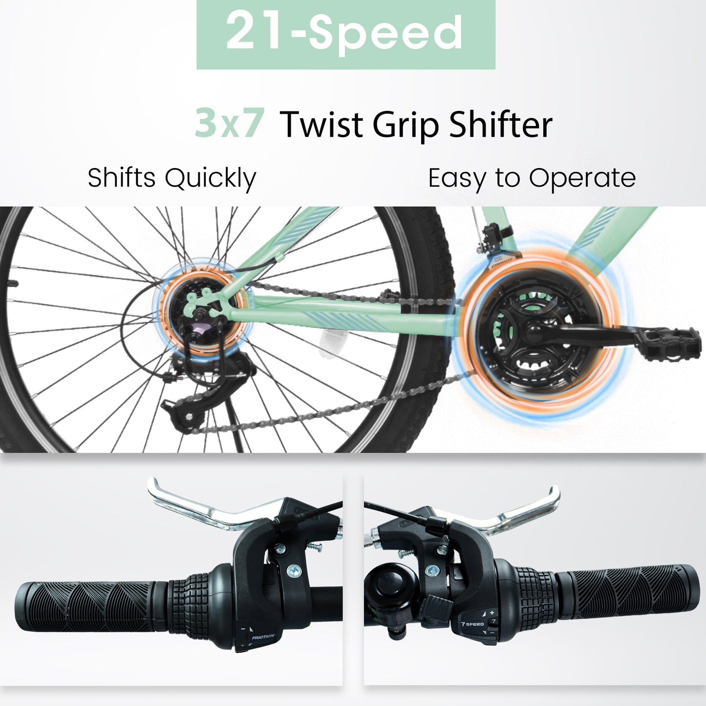 Mountain Bike – TrailLite 26” | Front Suspension | 21-Speed | Green