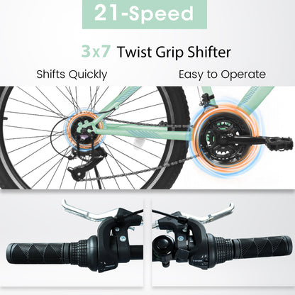Mountain Bike – TrailLite 26” | Front Suspension | 21-Speed | Green