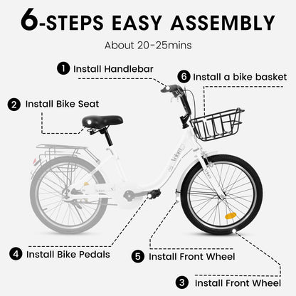 Kids Bike – CityCruze 20” | Coaster Brake | Single Speed | White