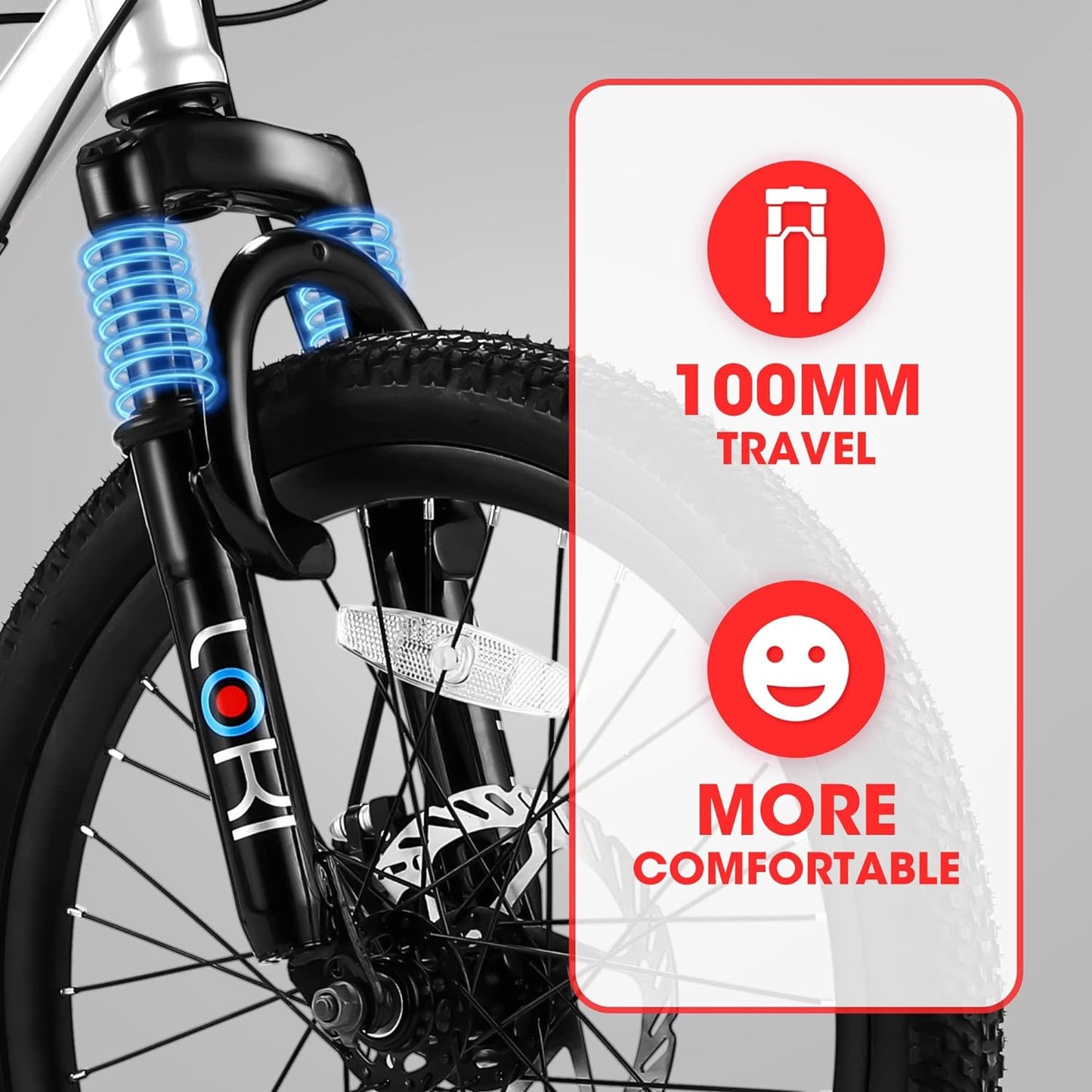 Kids Mountain Bike – TrailKid 20” | Front Suspension | 7-Speed | White