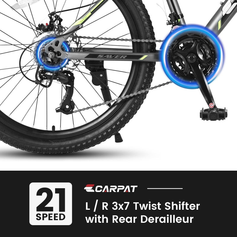 24" All-Terrain Youth Mountain Bike – Steel Frame, 21-Speed Shimano