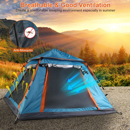 4-5 Person Waterproof Camping Tent – Double Layer, Mosquito Nets & Carry Bag