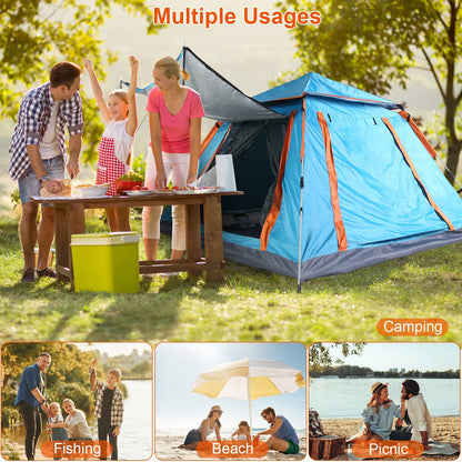 4-5 Person Waterproof Camping Tent – Double Layer, Mosquito Nets & Carry Bag