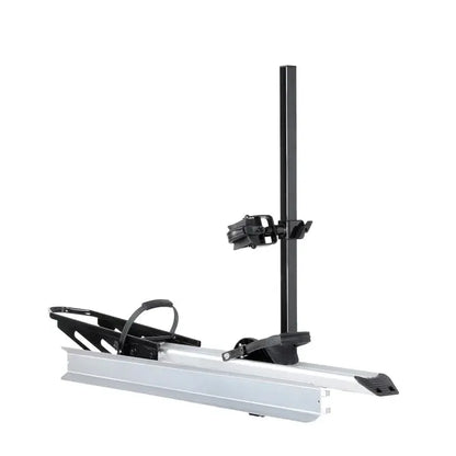 1-Bike Hitch E-bike Rack with Ramp, Folding Single Electric Bike Carrier, 100 LBS Capacity, Fits 2'' Receiver