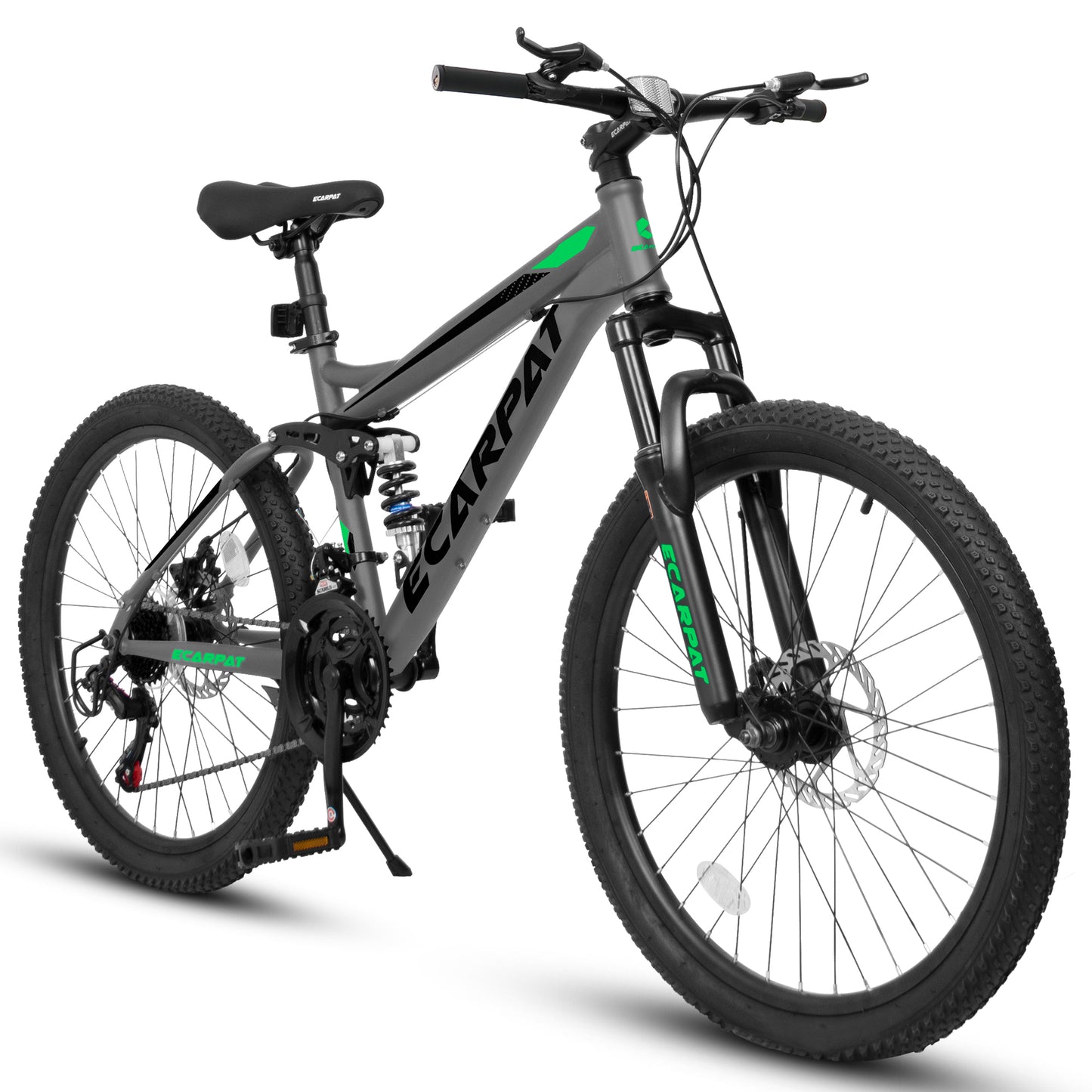 Mountain Bike – TrailX 24” | Full Suspension | 21-Speed | Gray