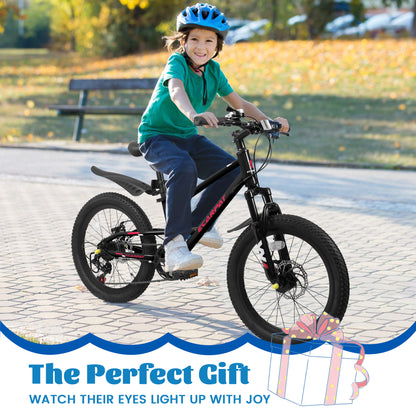 Kids Mountain Bike – TrailKid 20” | Front Suspension | 7-Speed | Black