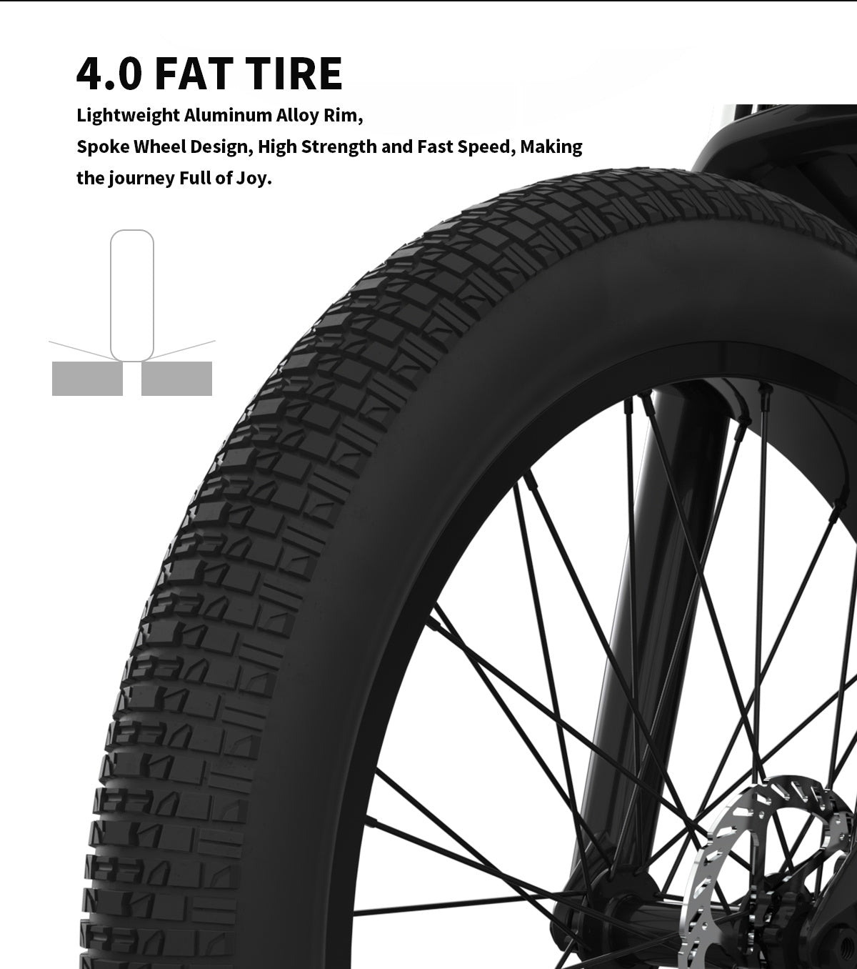 52V All-Terrain Fat Tire E-Bike – 26" Tires, 20Ah Battery, Hydraulic Disc Brakes