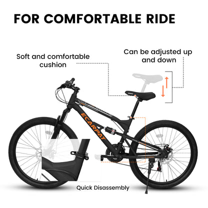 Mountain Bike – RidgeLine 26” | Hardtail | 21-Speed | Black-Orange