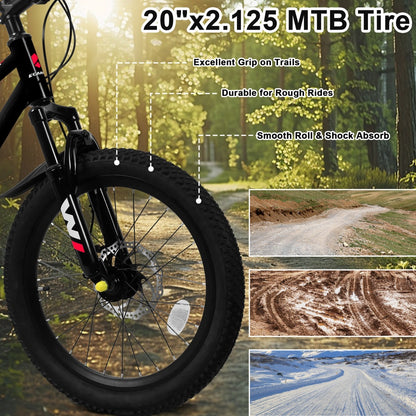 Kids Mountain Bike – TrailKid 20” | Front Suspension | 7-Speed | Black