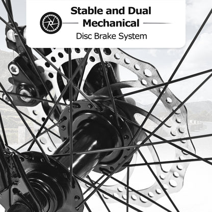 26" Fat Tire Mountain Bike – 21-Speed Shimano, Dual Disc Brakes (All-Terrain)