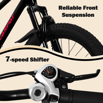 Kids Mountain Bike – TrailKid 20” | Front Suspension | 7-Speed | Black