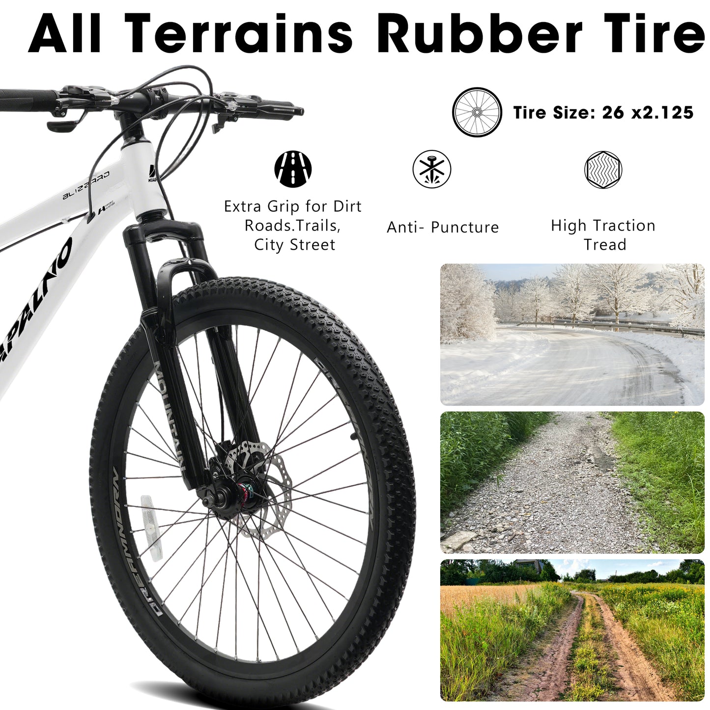 Mountain Bike – AllTrail 26” | Hardtail | 21-Speed | White