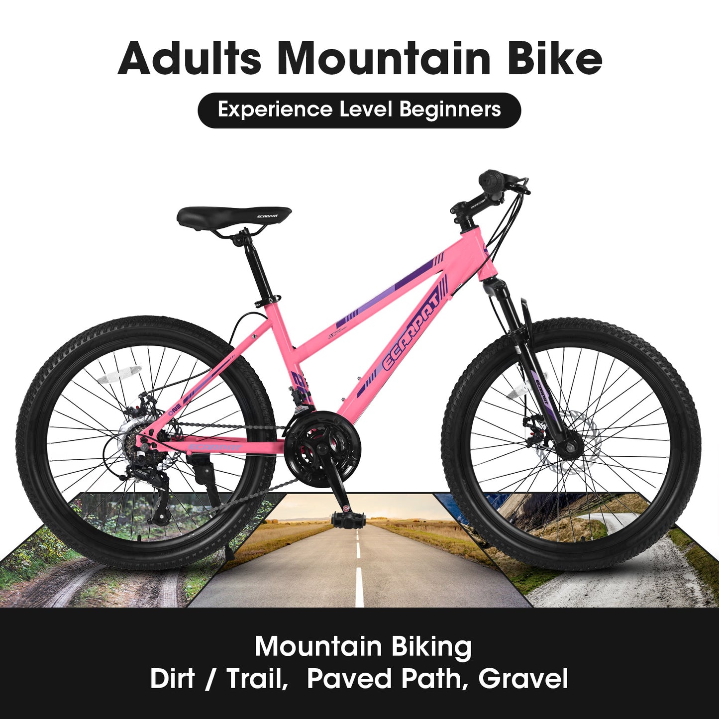 26" Women’s Mountain Bike – 21-Speed, Front Suspension (Pink)