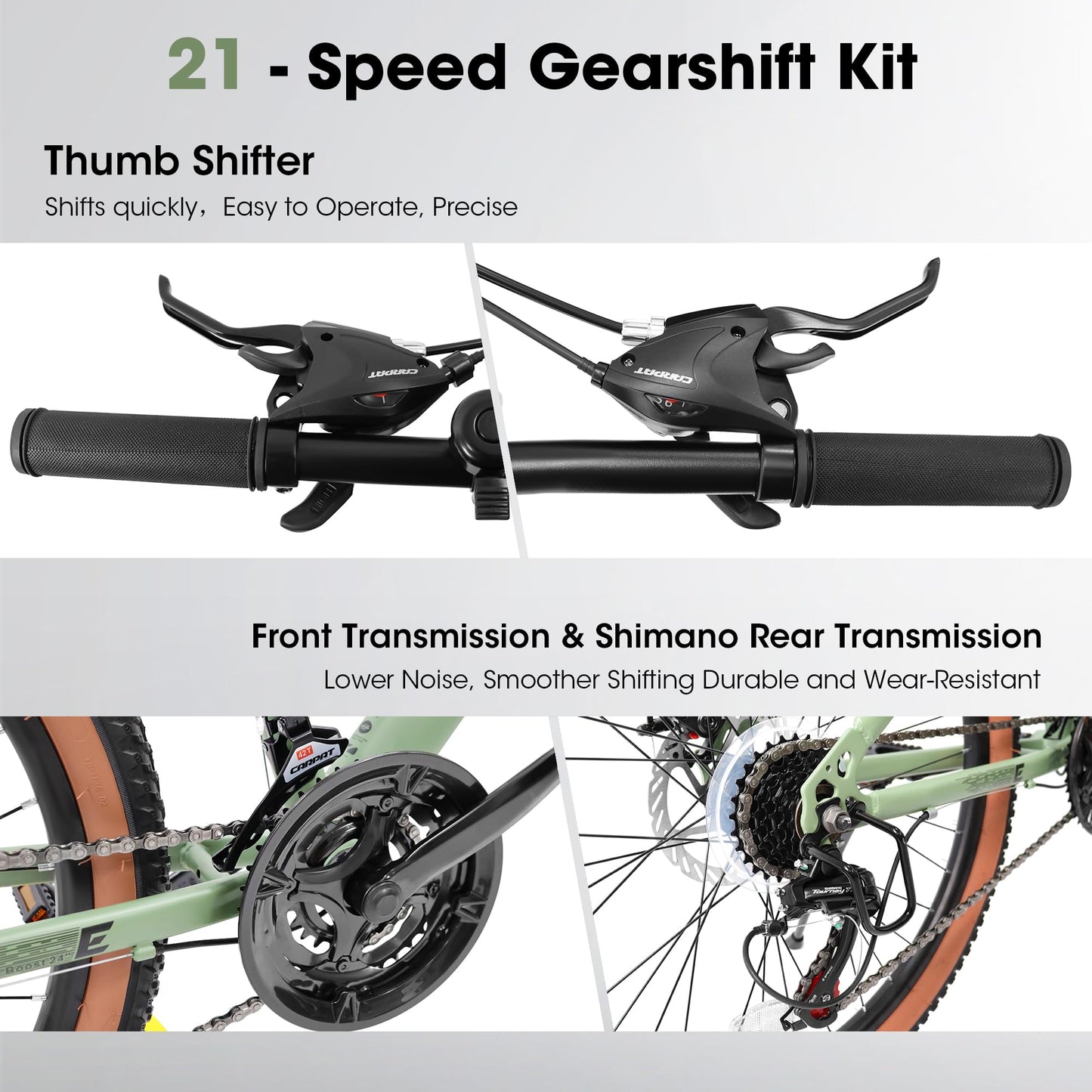 Mountain Bike – TrailLite 24” | Hardtail | 21-Speed | Green