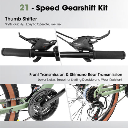 Mountain Bike – TrailLite 24” | Hardtail | 21-Speed | Green
