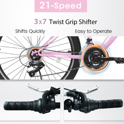 Mountain Bike – TrailLite 26” | Front Suspension | 21-Speed | Pink