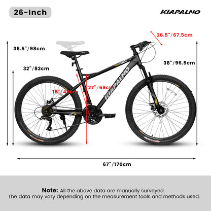 Mountain Bike – RidgeLine 26” | Hardtail | 21-Speed | Black-Gray