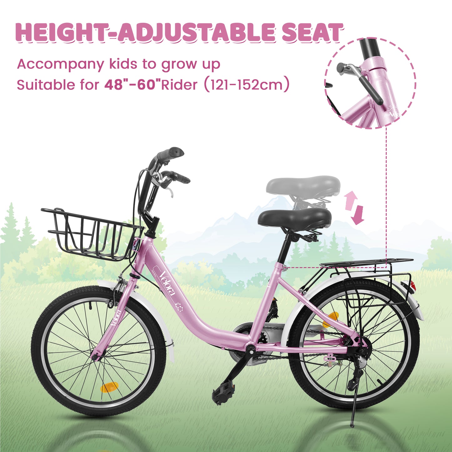 Kids Bike – CityCruze 20” | Coaster Brake | Single Speed | Pink