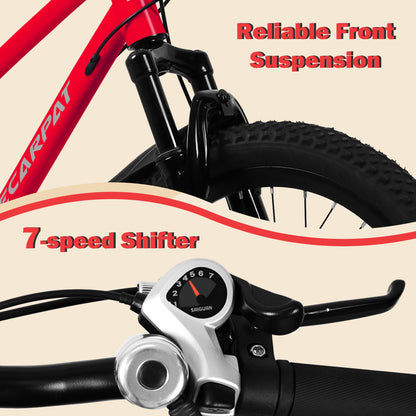 Kids Mountain Bike – TrailKid 20” | Front Suspension | 7-Speed | Red