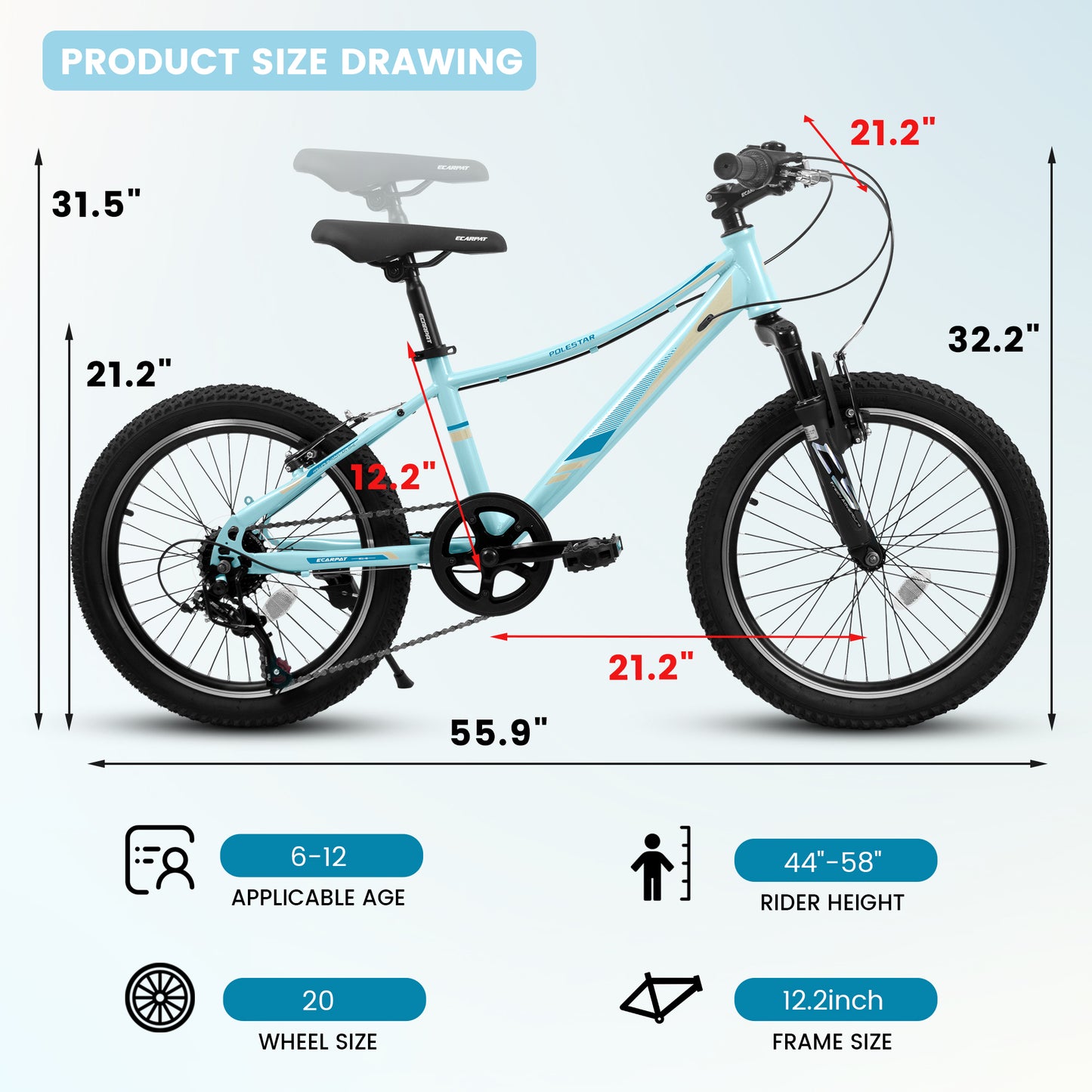 Kids Mountain Bike – TrailKid 20” | Front Suspension | 7-Speed