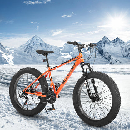 26" Trail Mountain Bike – 21-Speed, Dual Disc Brakes (Orange)