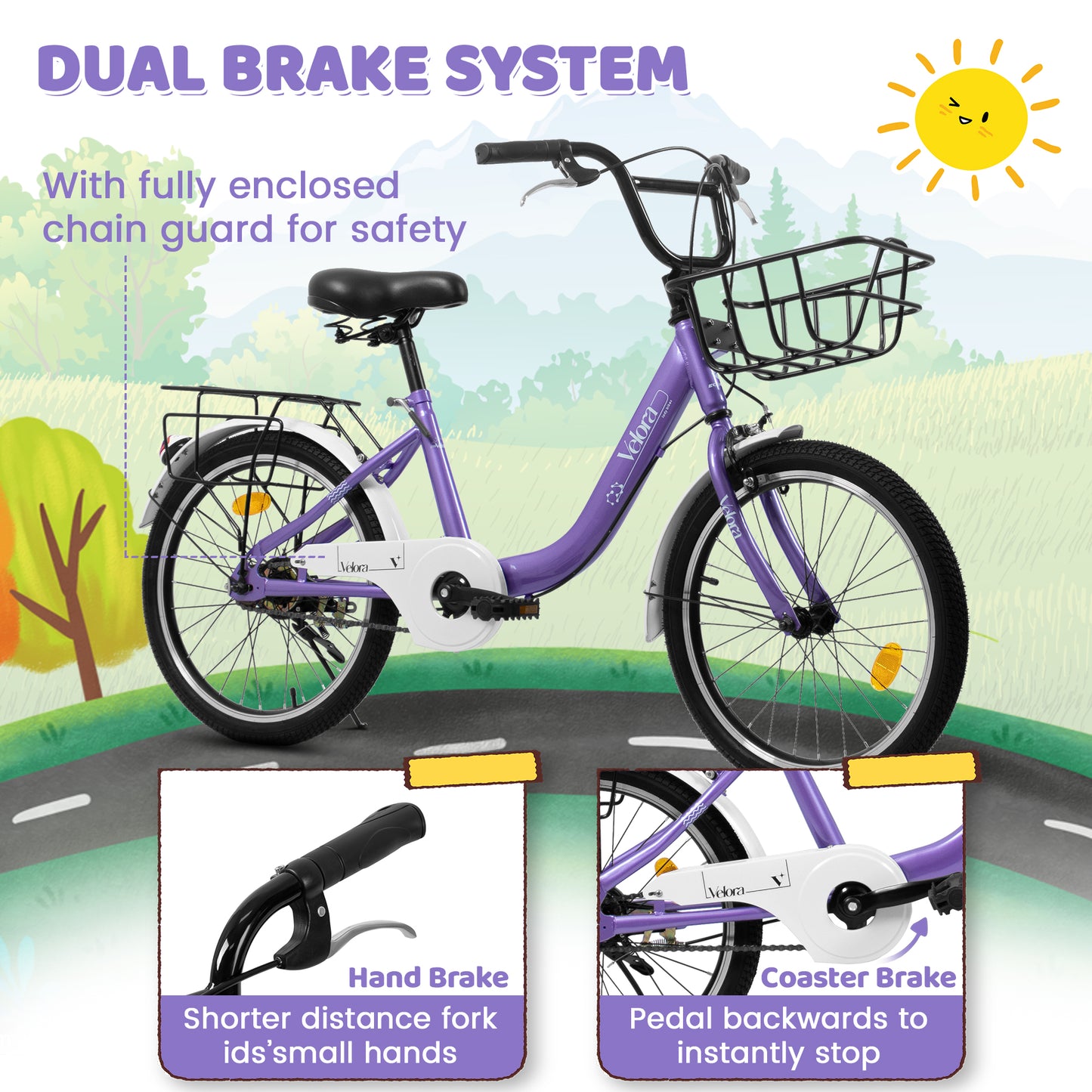 Kids Bike – CityCruze 20” | Coaster Brake | Single Speed | Purple