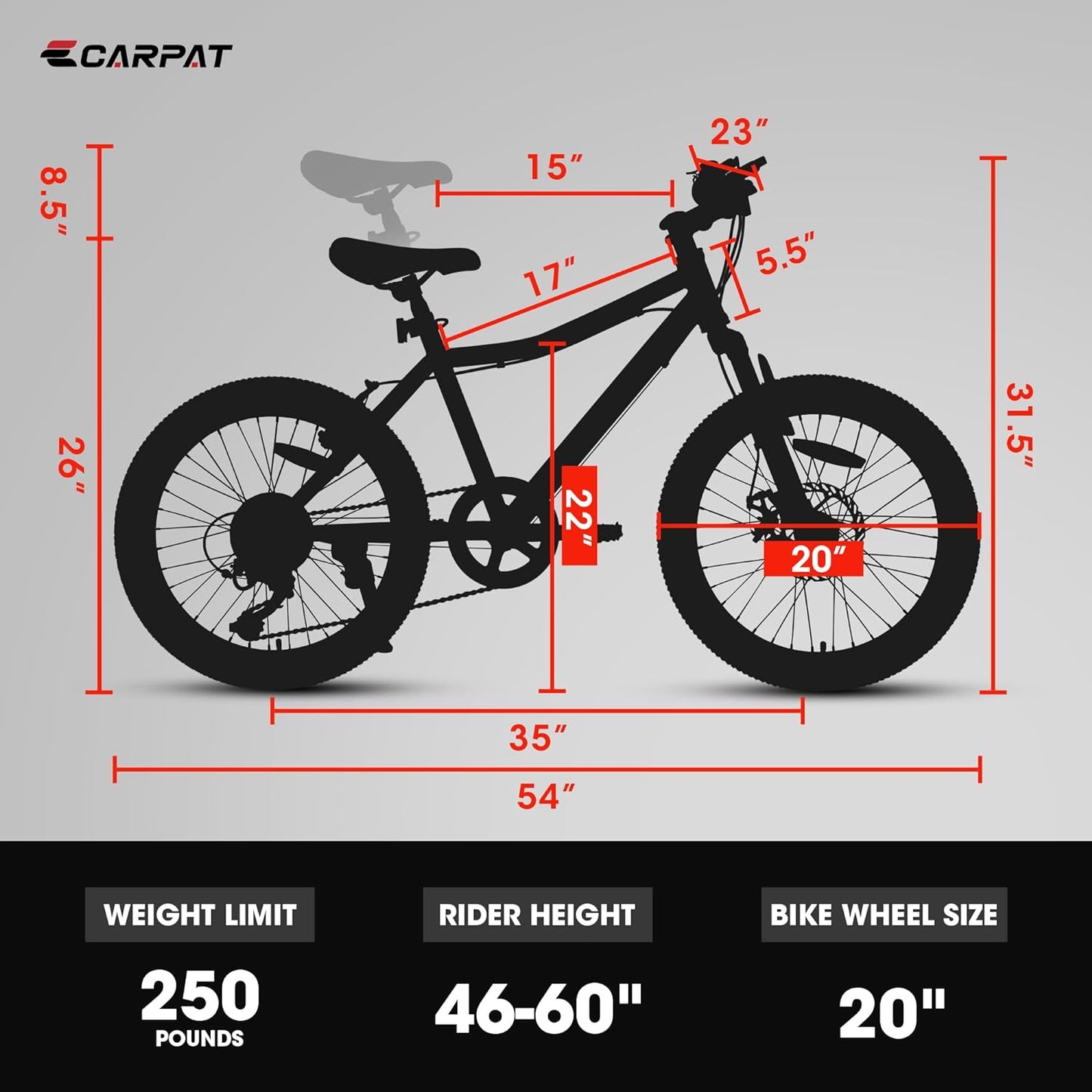 Kids Mountain Bike – TrailKid 20” | Front Suspension | 7-Speed | White