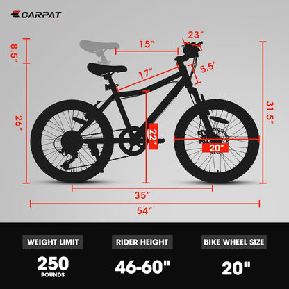 Kids Mountain Bike – TrailKid 20” | Front Suspension | 7-Speed | White