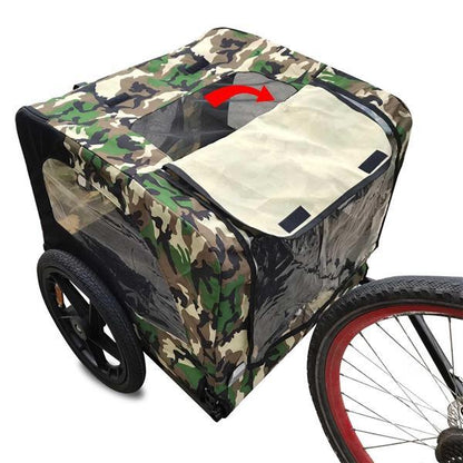 Camouflage Folding Bike Trailer – Cargo Carrier for Camping & Travel