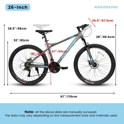 Mountain Bike – RidgeLine 26” | Hardtail | 21-Speed | Blue-Grey