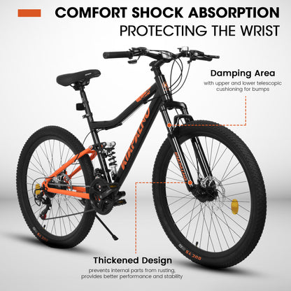 26" Shock-Absorbing Mountain Bike – 21-Speed Shimano (Unisex)