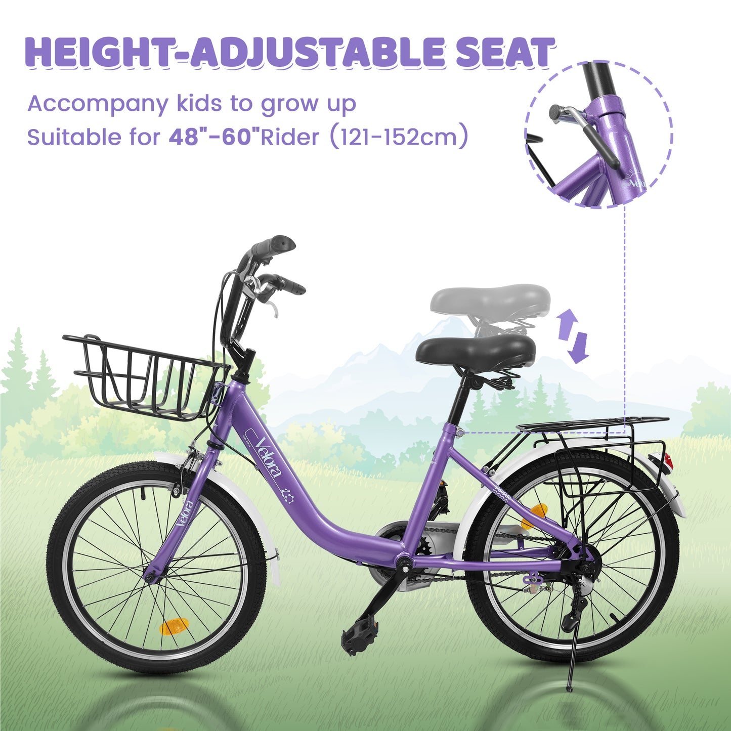 Kids Bike – CityCruze 20” | Coaster Brake | Single Speed | Purple