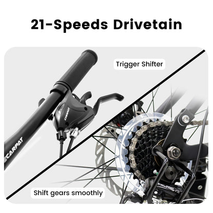 Mountain Bike – TrailX 24” | Full Suspension | 21-Speed | Black