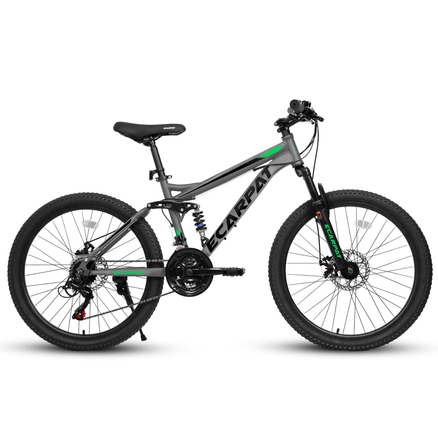 Mountain Bike – TrailX 24” | Full Suspension | 21-Speed | Gray