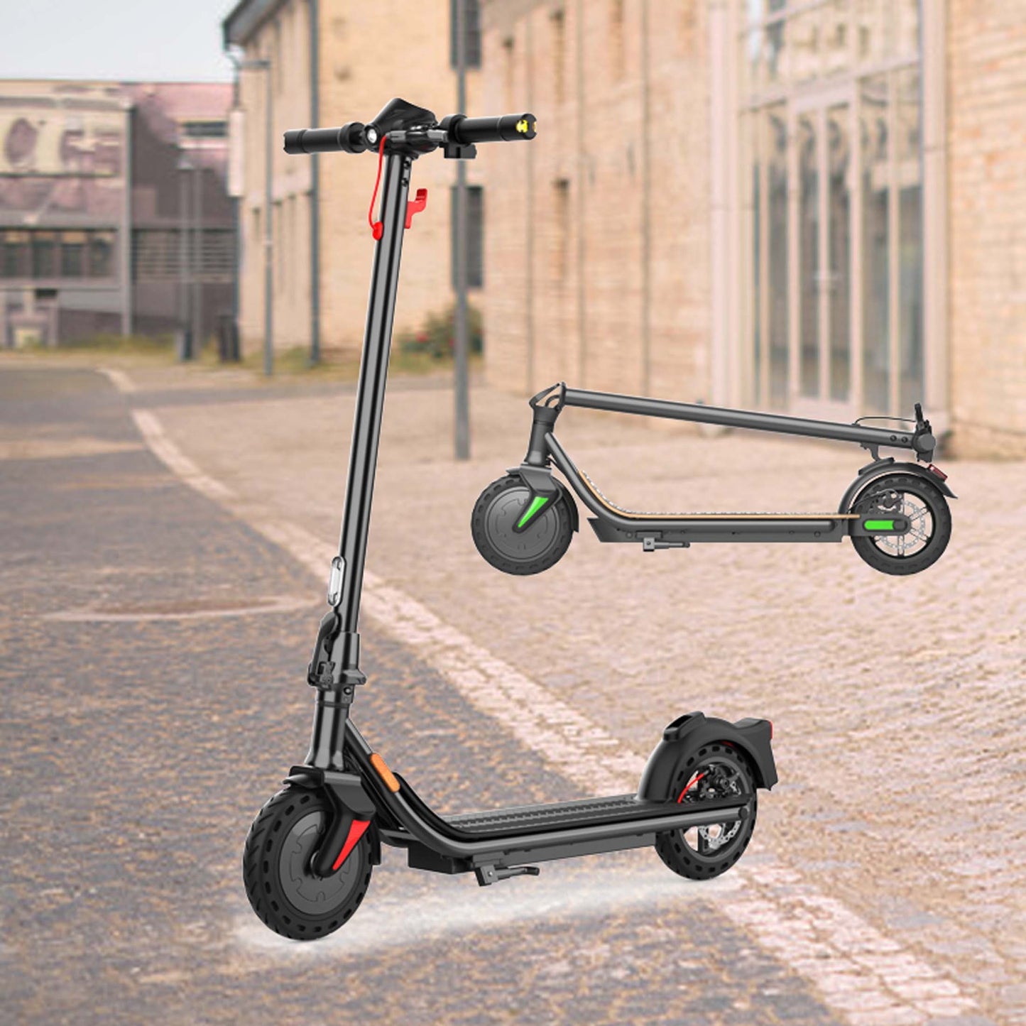 350W Foldable Commuting Escooter For Adults, Personal Electric Scooter 36V 7.5AH  Max Speed 12.5mph & Range 16 Miles, 220Lbs Max Load