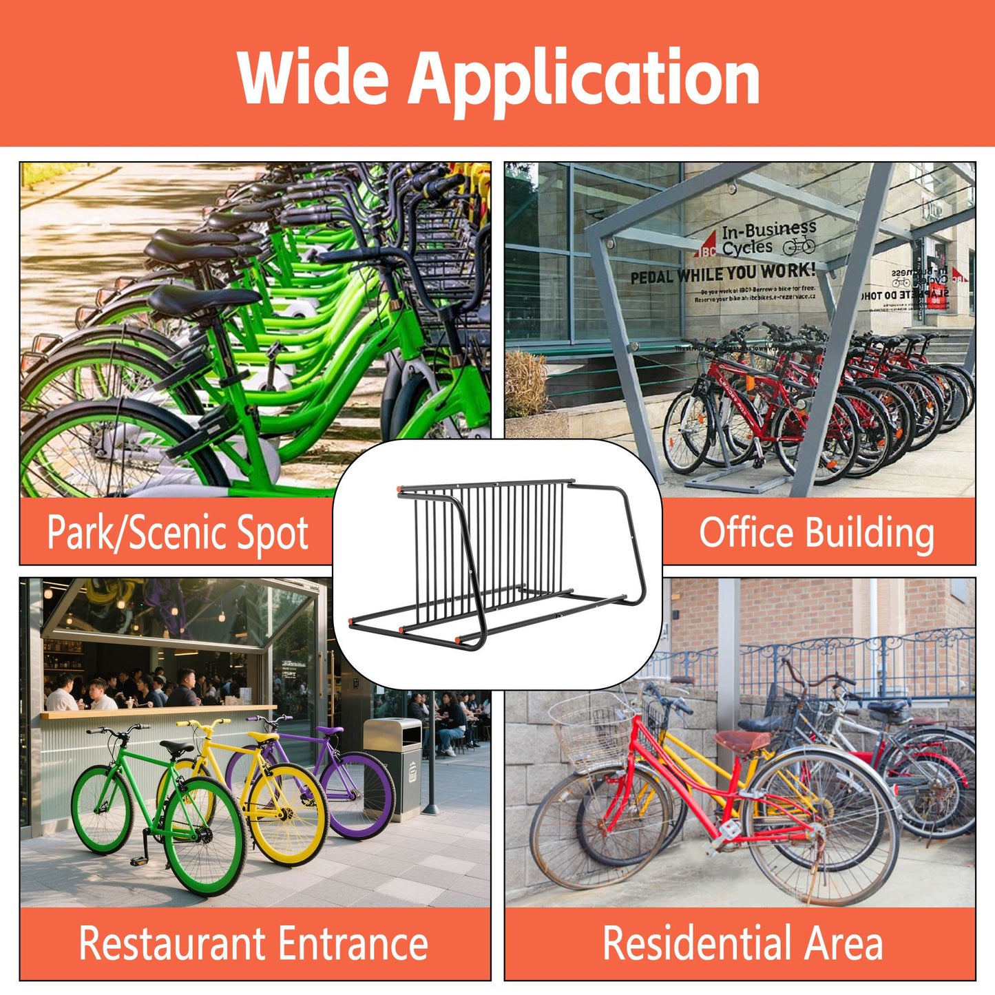 Bike Storage Rack – 10 Bike Capacity | Heavy-Duty Steel