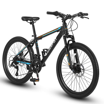 26" Mountain Bike – 21-Speed Shimano, Dual Disc Brakes (Black / Blue)