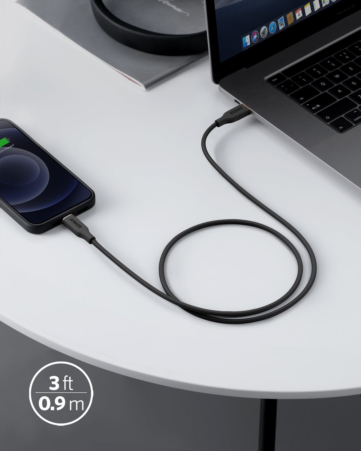 Anker 641 USB-C to Lightning Cable (Flow, 3 ft Silicone)